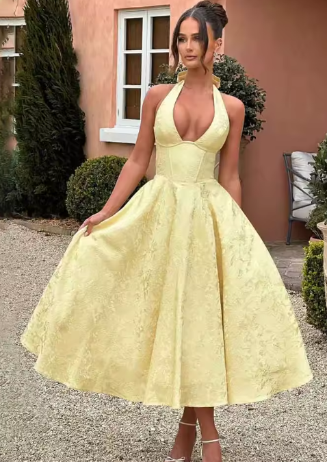 Saffron Serenity Midi Dress